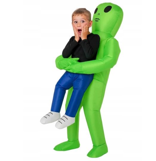 Alien Nadmuchiwany Kostium Kosmity Dla Dzieci Zielony Kosmita L6