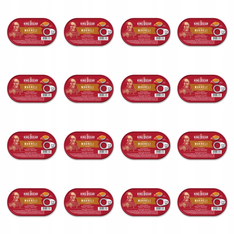 Filety z makrely v rajčatové omáčce s kari 160 g King Oscar X16