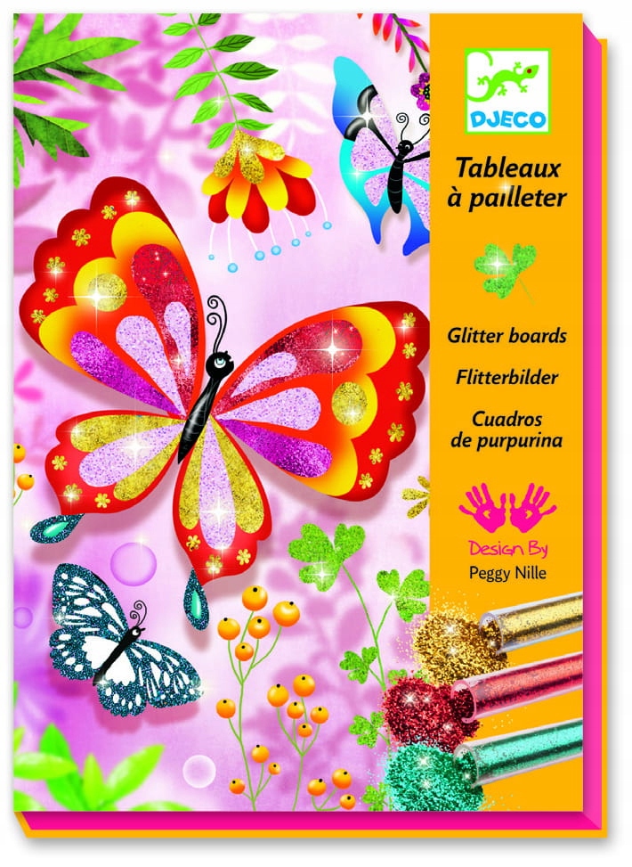 DJECO zestaw artystyczny z brokatem - MOTYLE
