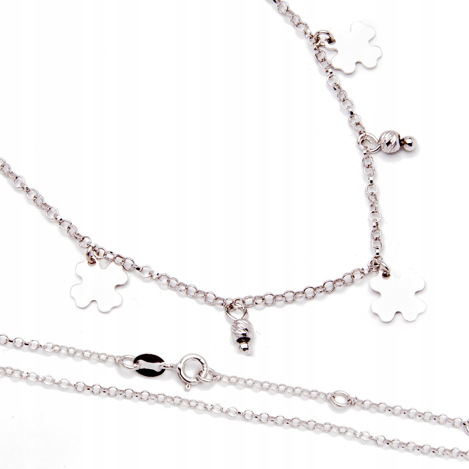 Stříbrný náhrdelník s křížky a korálky