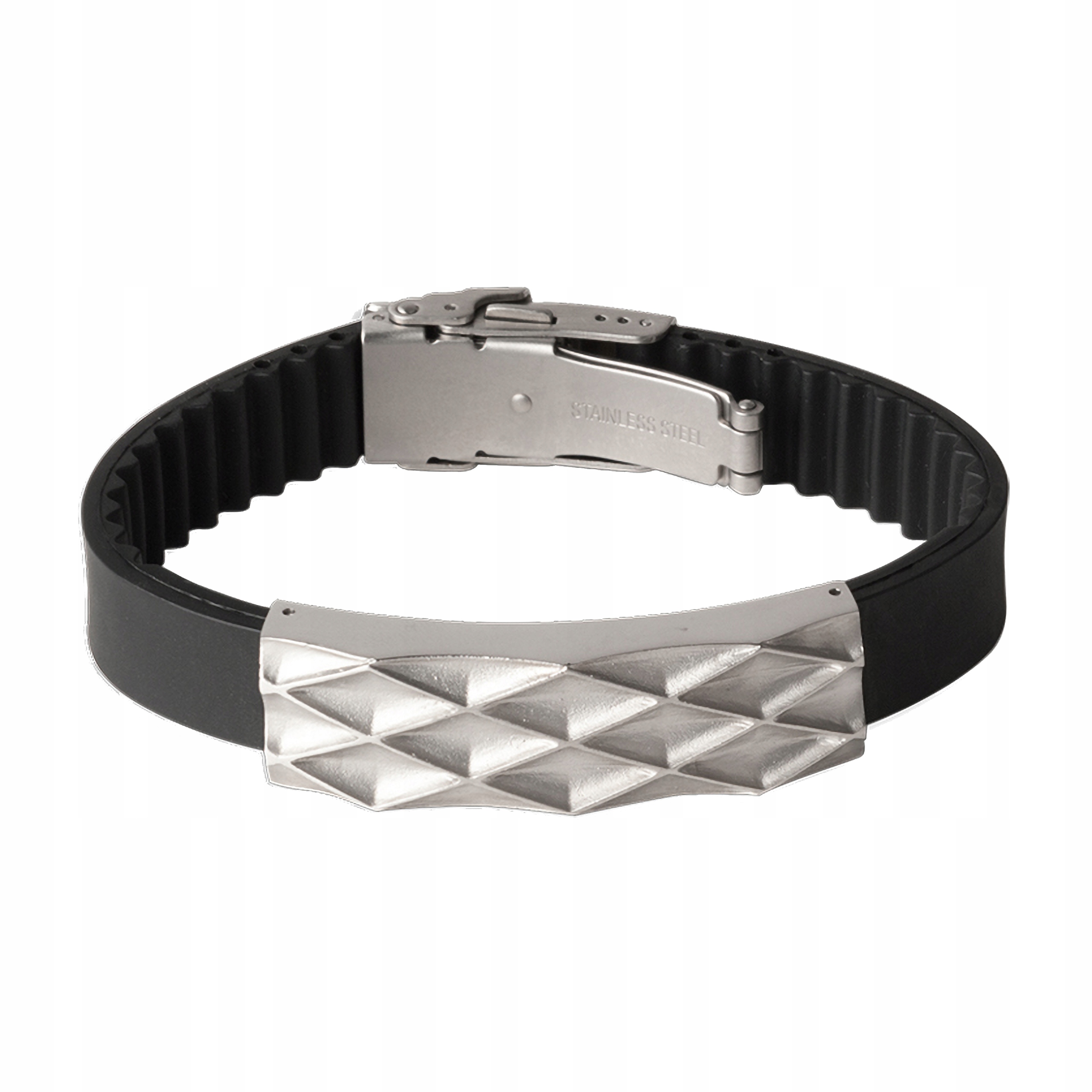 Pánský magnetický náramek Černá Ocel Geometrické nastavitelné zapínání