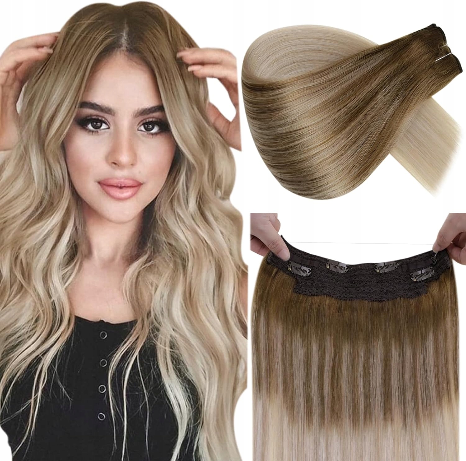 Laavoo Treska włosy naturalne clip in 8-60-18 22" 70g