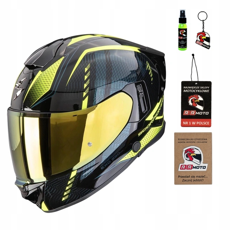 Kask Scorpion EXO-530 Air Theras Black/neon Yellow żółty fluo Gratisy