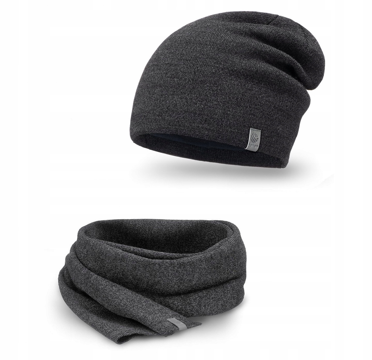 

Komplet męski Czapka beanie Szalik pamami Grafit