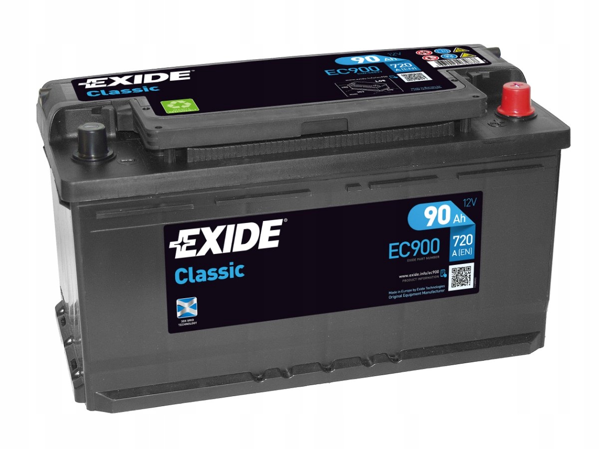 Акумулятор Exide Classic 12V 90Ah 720A P + EC900