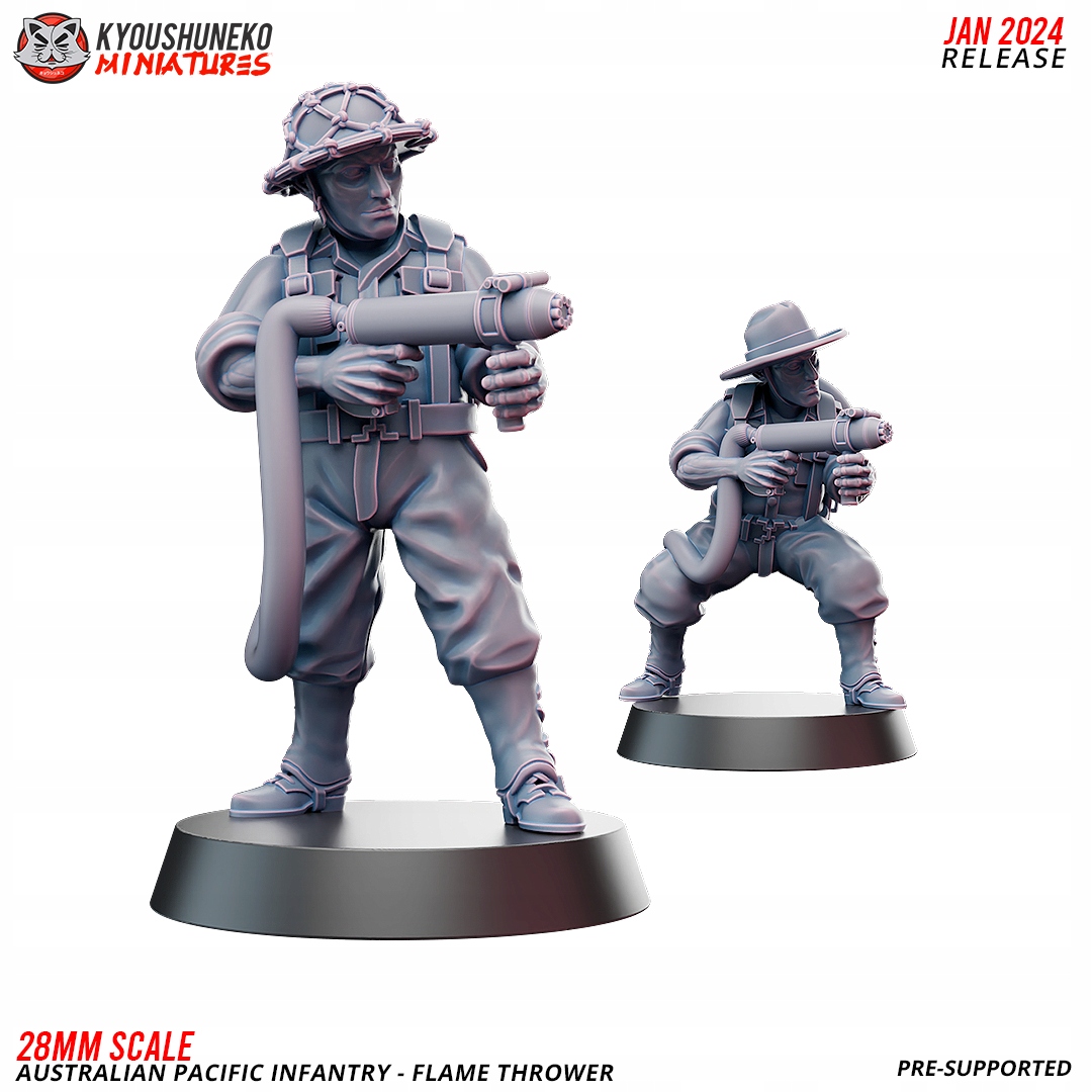 Flamethrower Team Australian Pacific Infantry x2 K