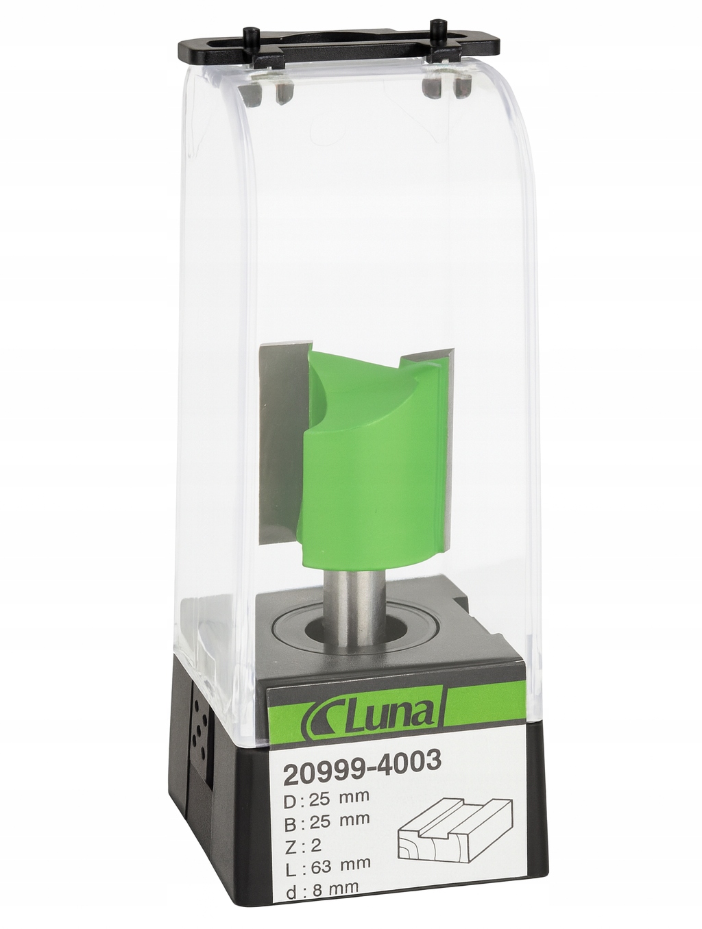 Fréza pro drážky 25 mm H25 mm, délka 63 mm, stopka 8 mm Luna