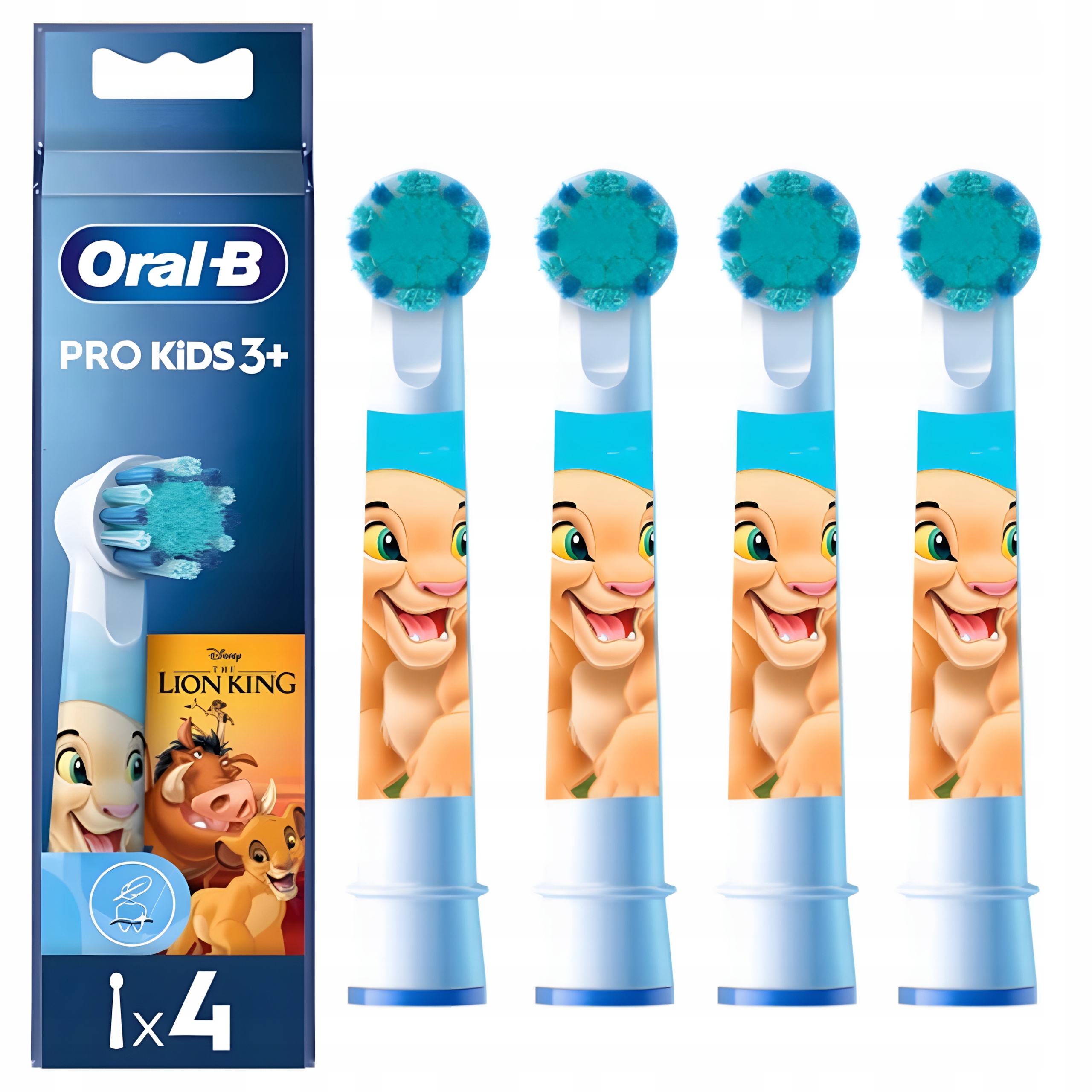 4x Oryginalna Końcówka Braun Oral-B do Szczoteczki Elektrycznej Król Lew