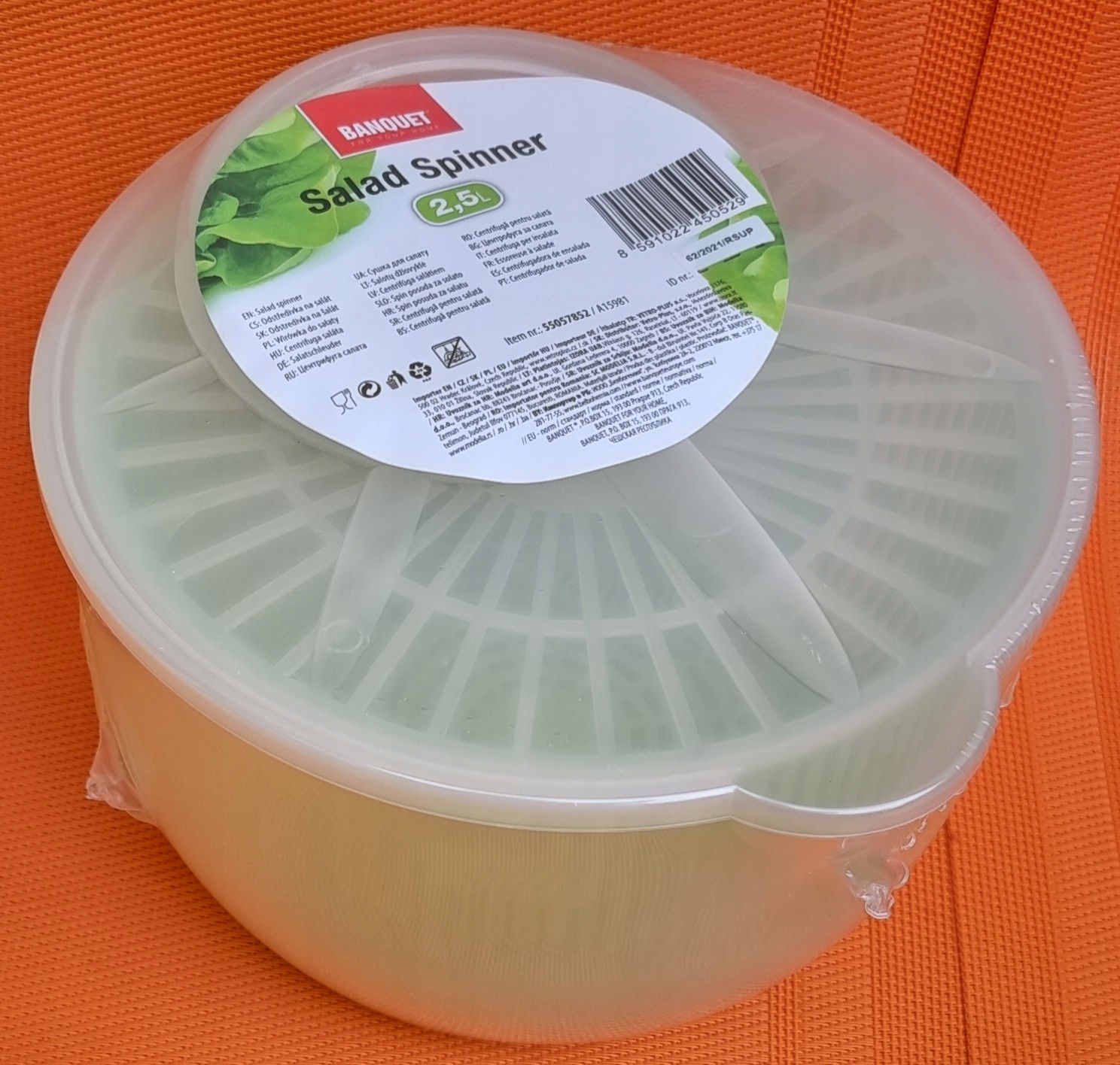 WIRÓWKA DO WARZYW SUSZARKA DO ODSĄCZANIA SAŁATY BANQUET SOLAD SPINNER Kod producenta BANQUET OSUSZACZ WIRÓWKA DO OWOCÓW