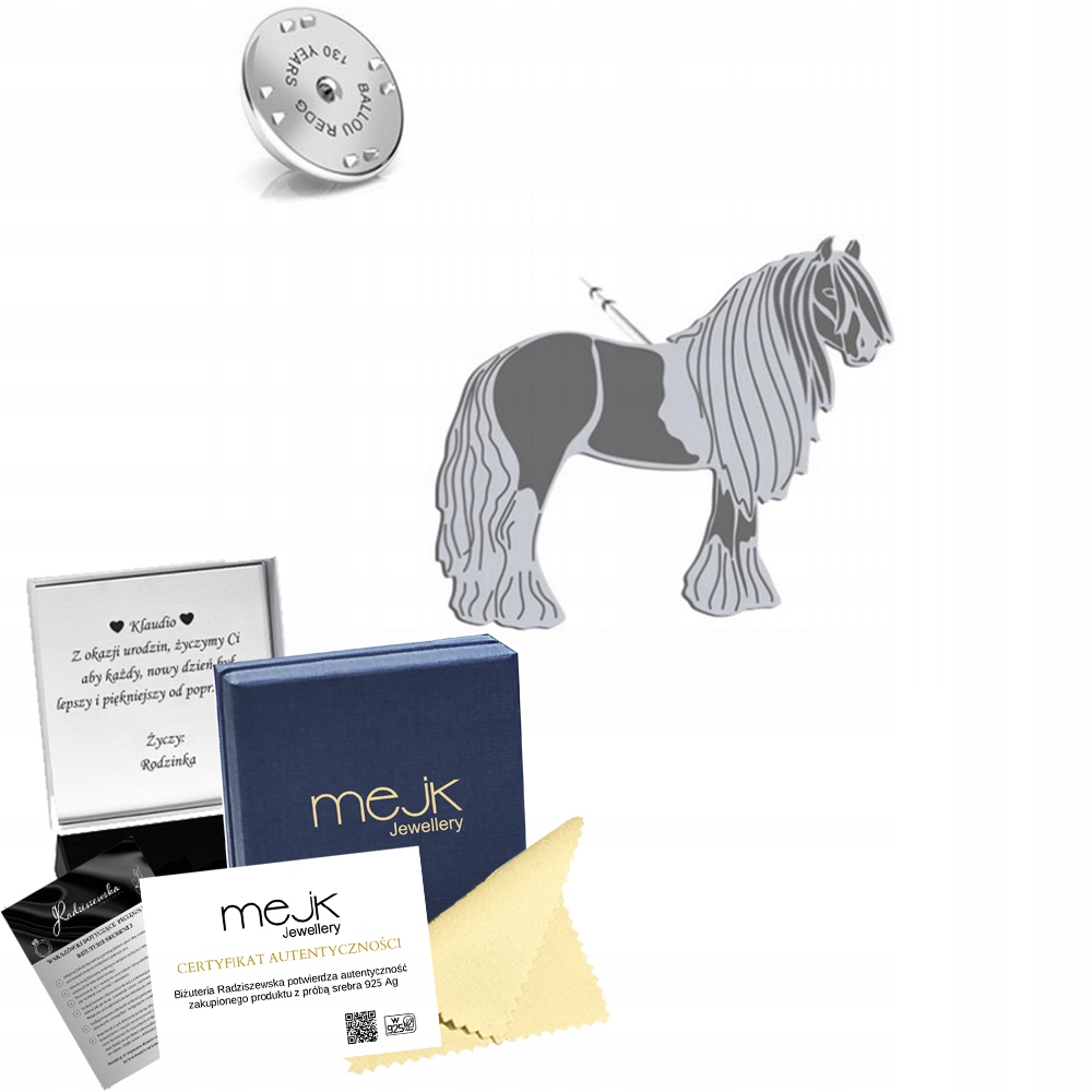 Odznak Stříbrná s Vannerem Cikánský kůň 925 Žena Šperky Dedikace