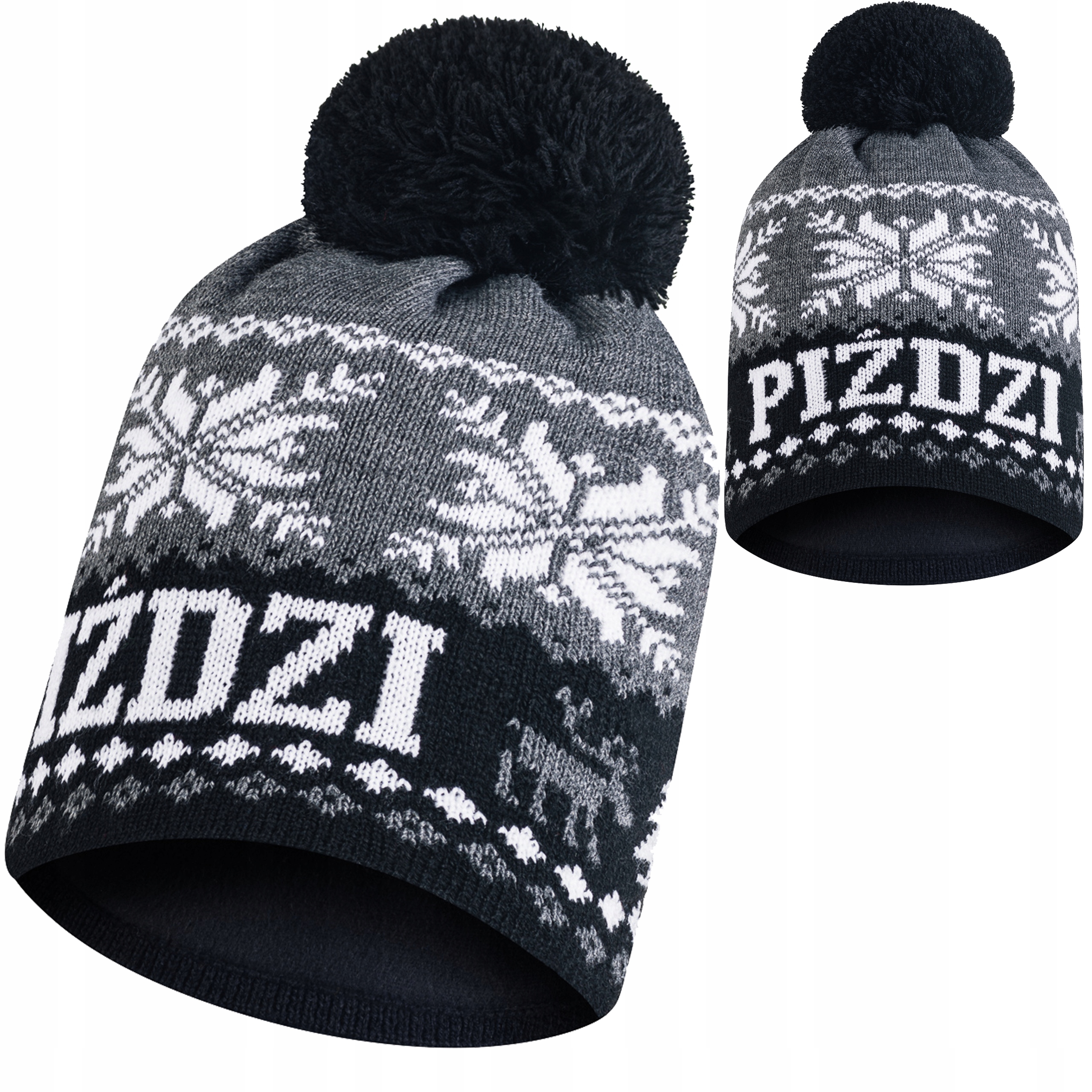 

Czapka zimowa Piździ z pomponem polar termoaktywny