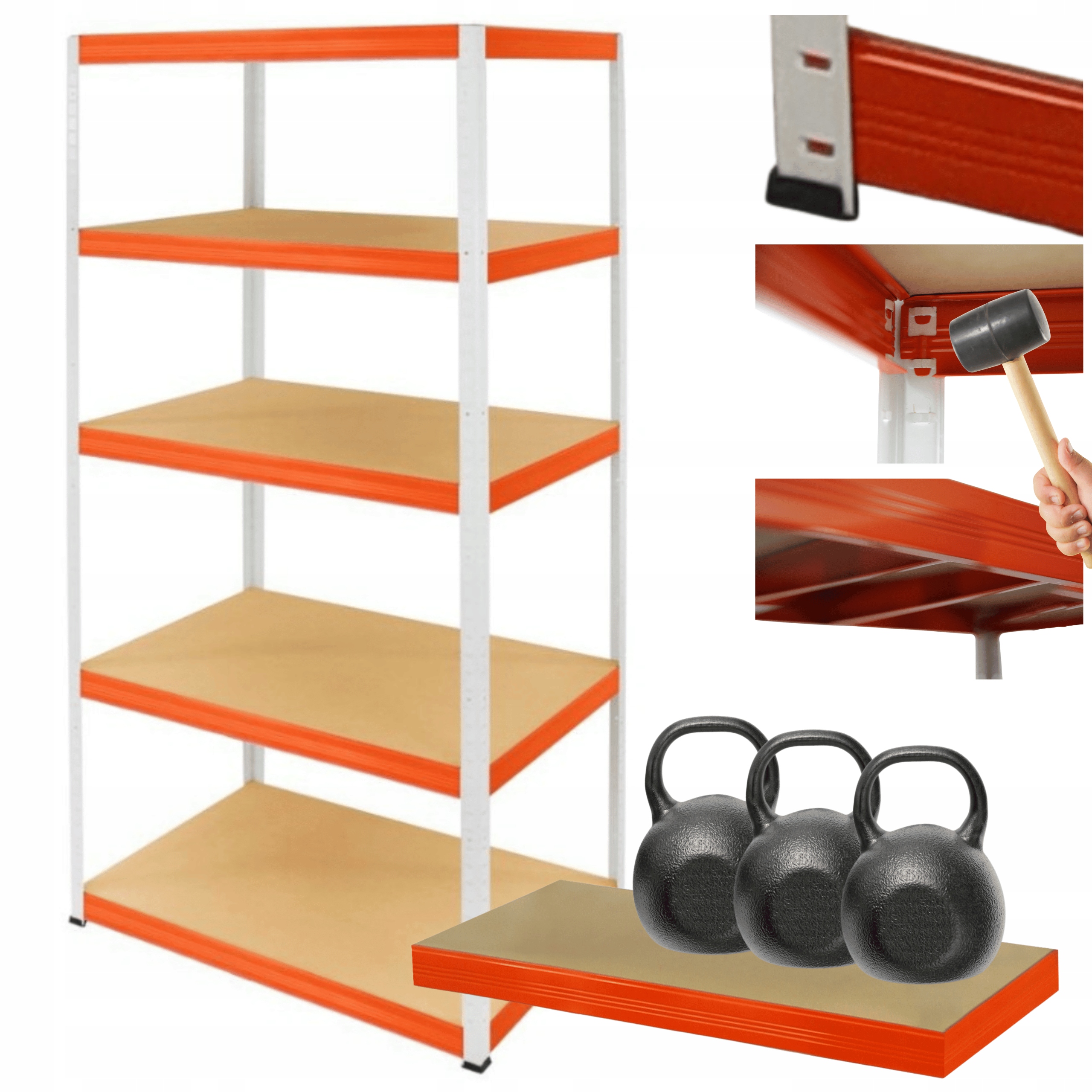 Kovový skladový regál Helios 213x110x45 cm 5Px350 kg 300TYS Komb