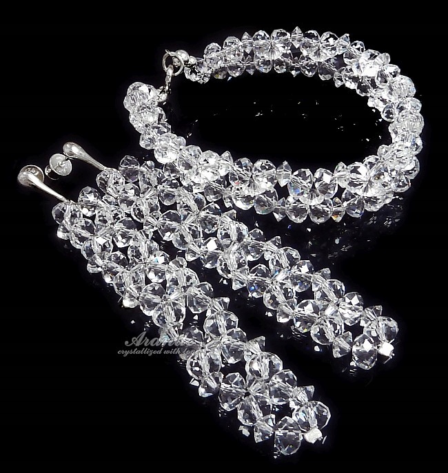 Sada svatebních krystalů Briolette Stříbro