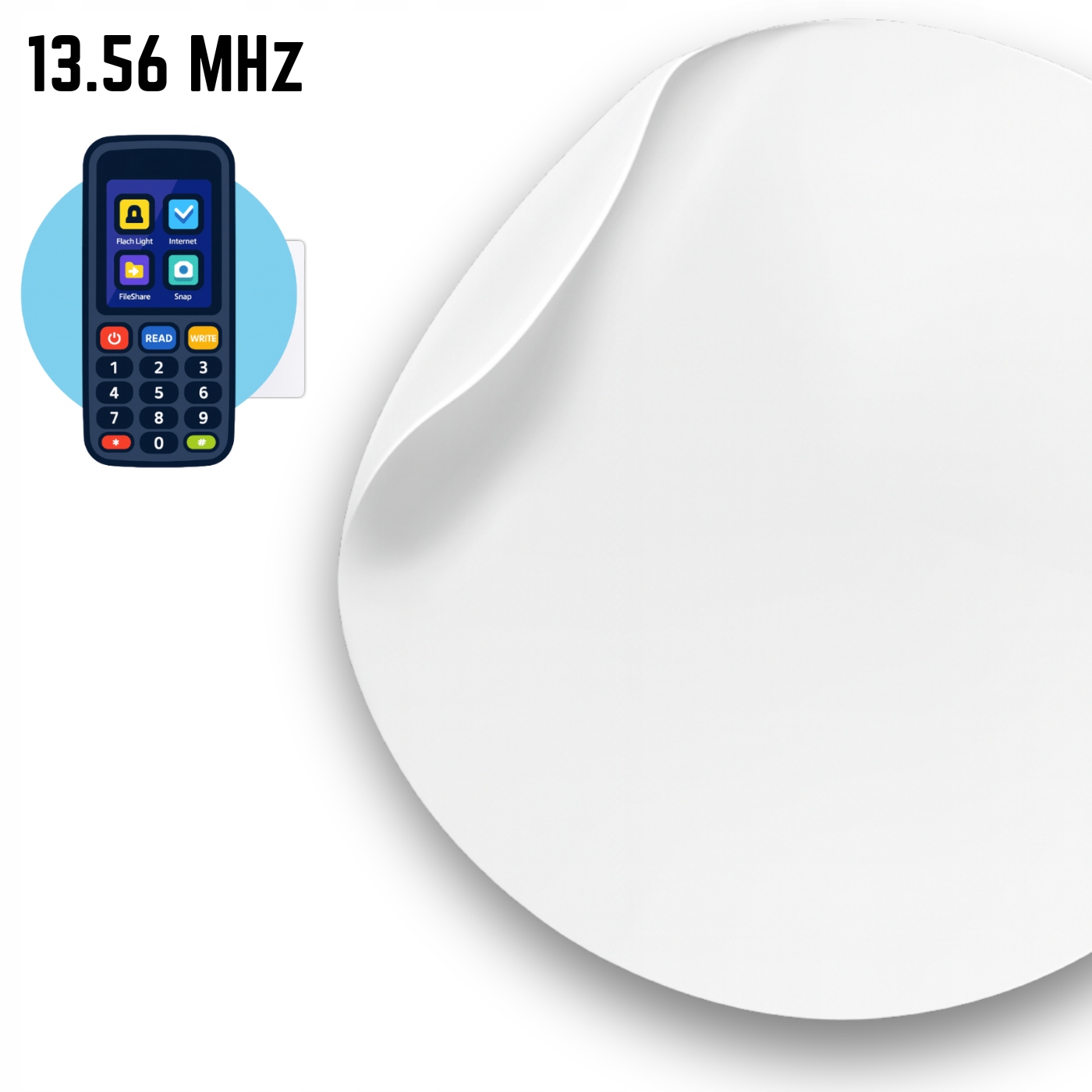 NAKLEJKA DOSTĘPU RFID 13.56 MHz MIFARE ZBLIŻENIOWA IC PROGRAMOWALNA DOMOFON