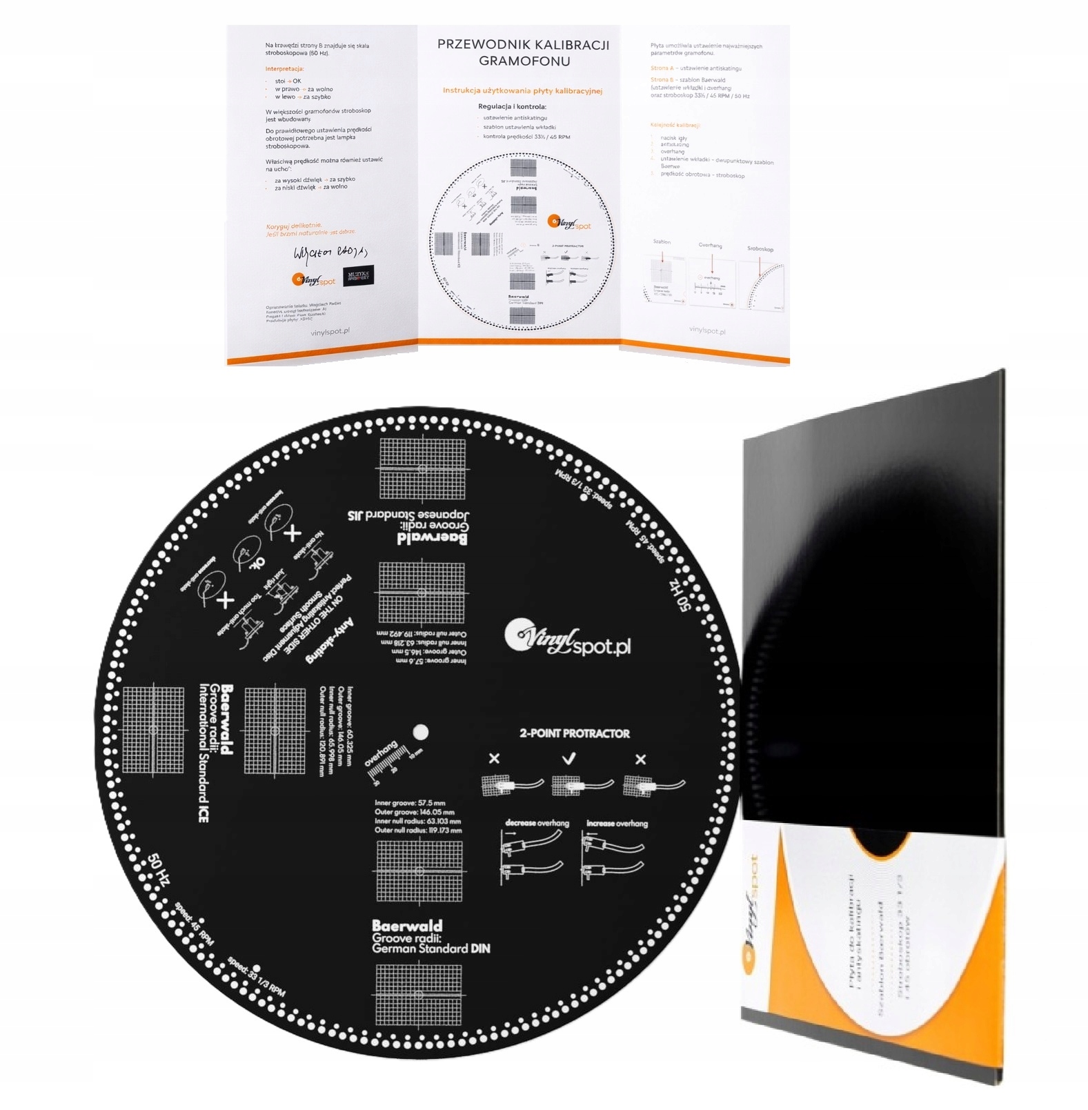 Płyta testowa do ustawiania antyskatingu test anti-skating szablon testowy