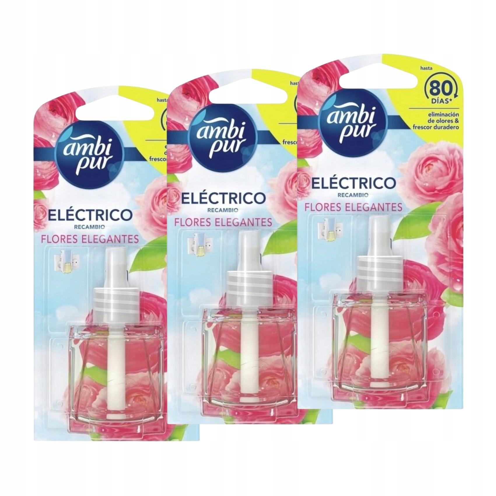3x Ambi Pur Flores Elegantes Květinová náplň do osvěžovače 20 ml