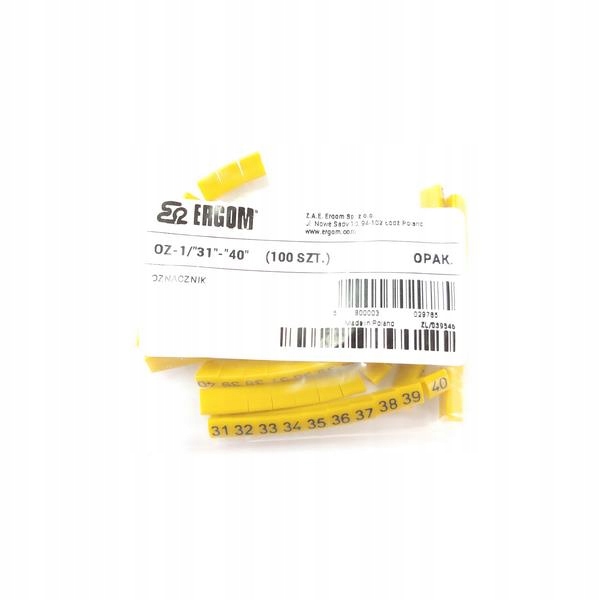 

Oznacznik przewodów żółty OZ-1/31-40