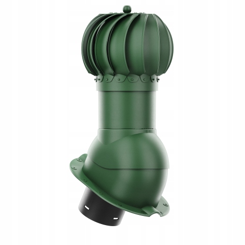 Rotačný krb Rotoline pre plechovú krytinu M fi 150 mm guľovitý, zelený