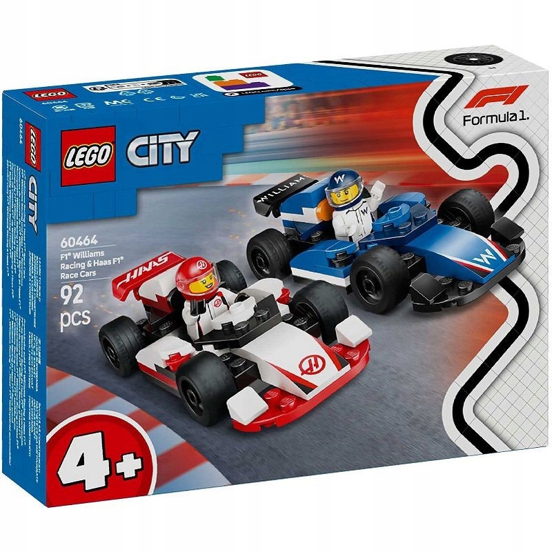 Lego City 60464 vozy F1 Williams Racing a Haas F1