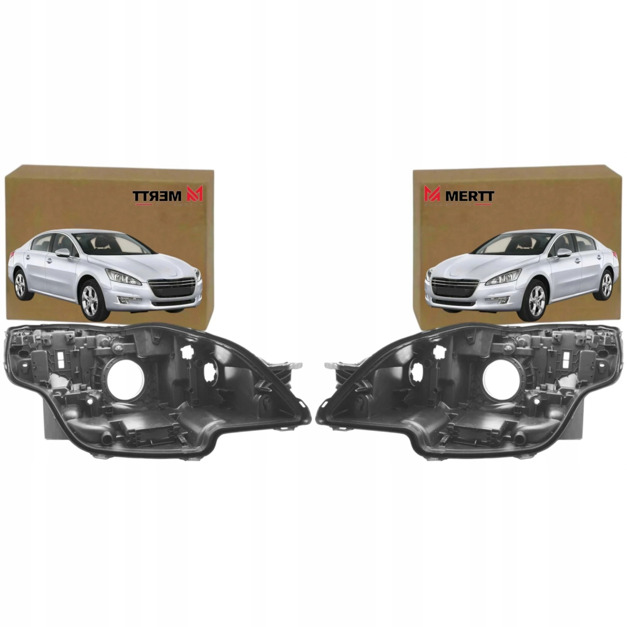 Peugeot 508 2011-2015 Pouzdra Světlometů Předních Světel, komplet