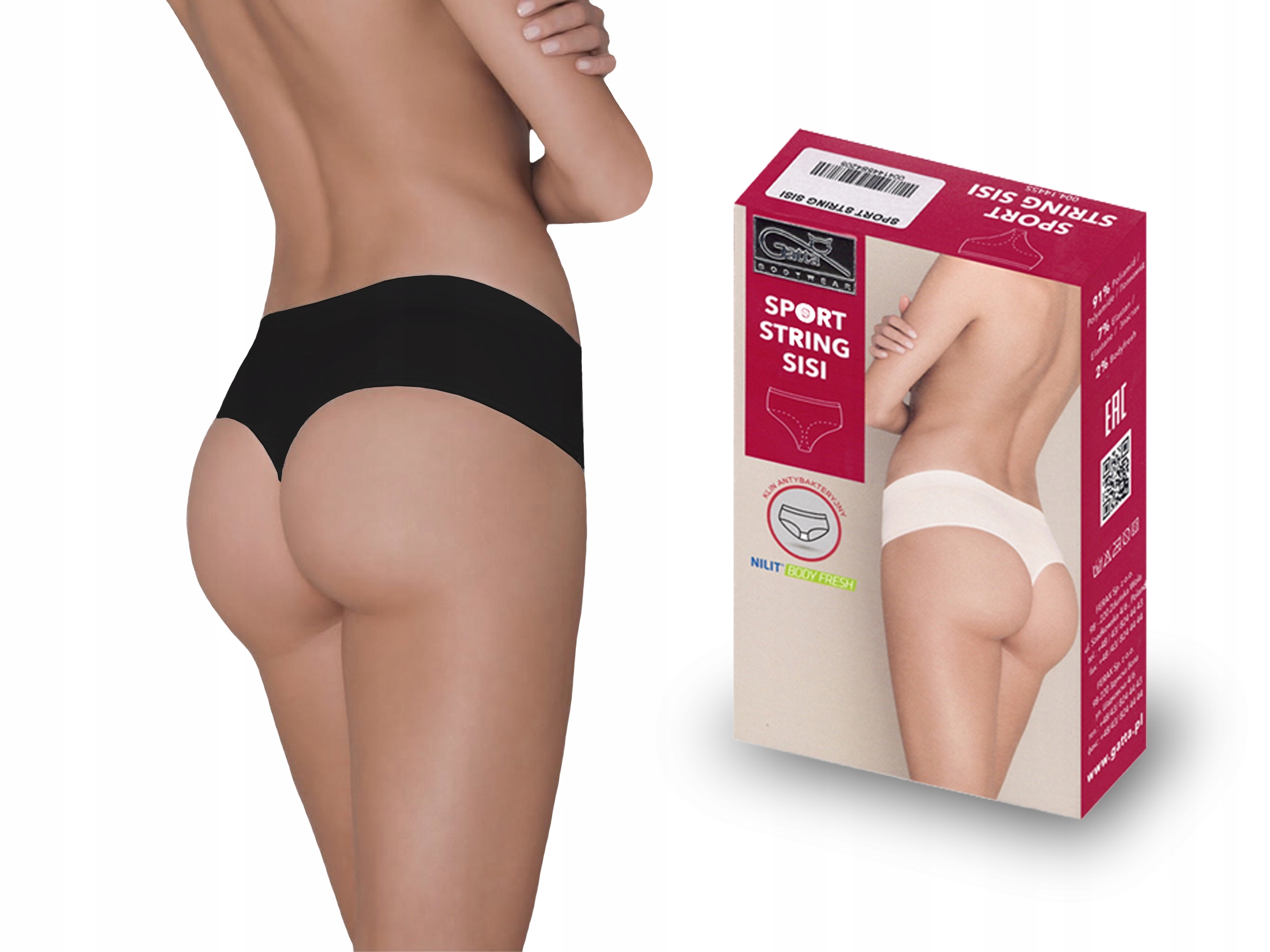 

Stringi Gatta Sisi Sport String, czarne, XL