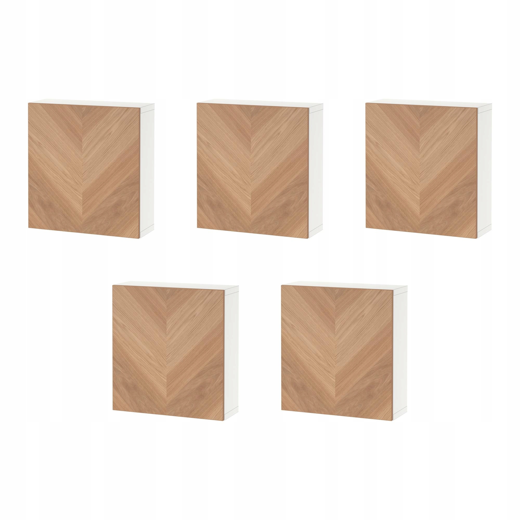 5 szt. Besta Szafka z drzwiczkami biały dąb 60x22x64 cm Hedeviken