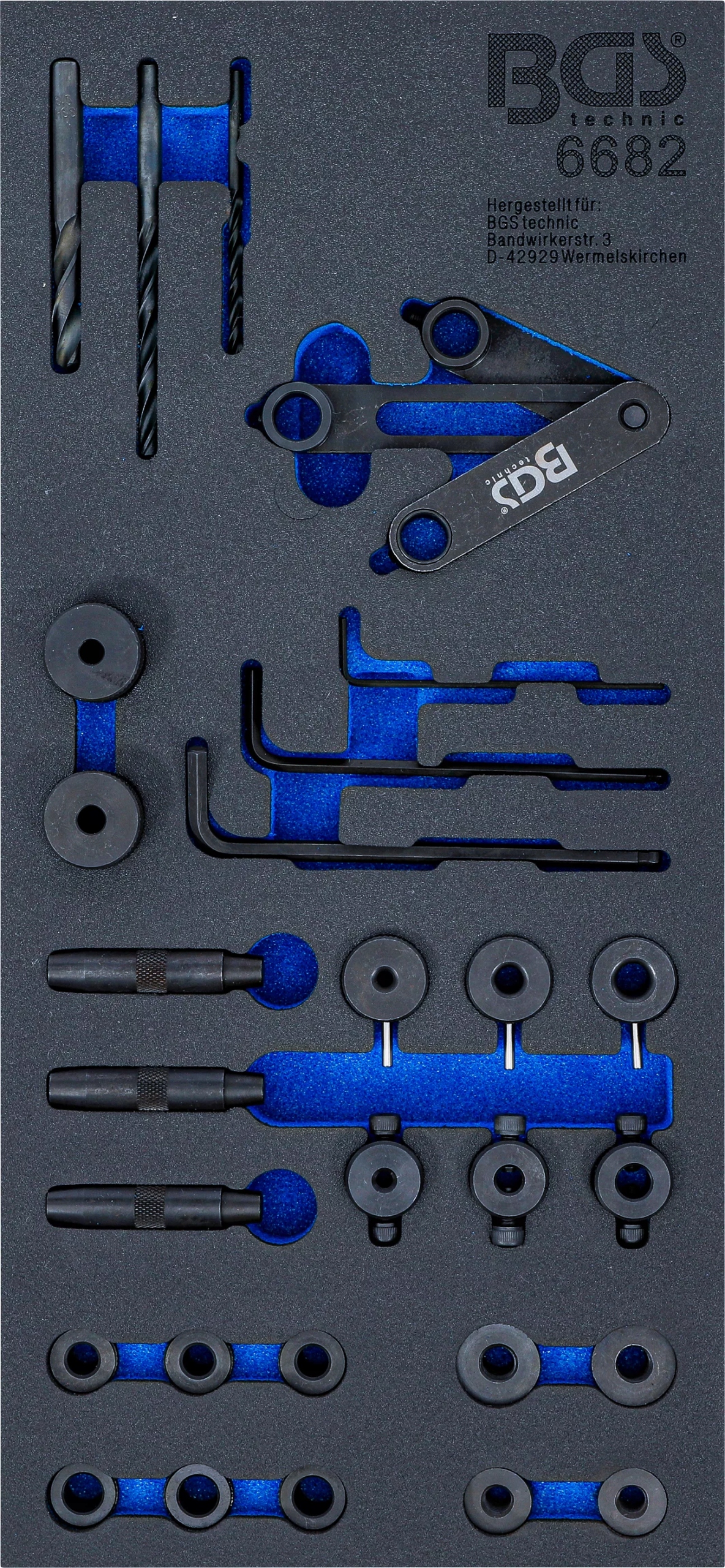 Vložka do zásuvky 1/3 nástroja na vŕtanie hláv valcov 28 ks Bgs