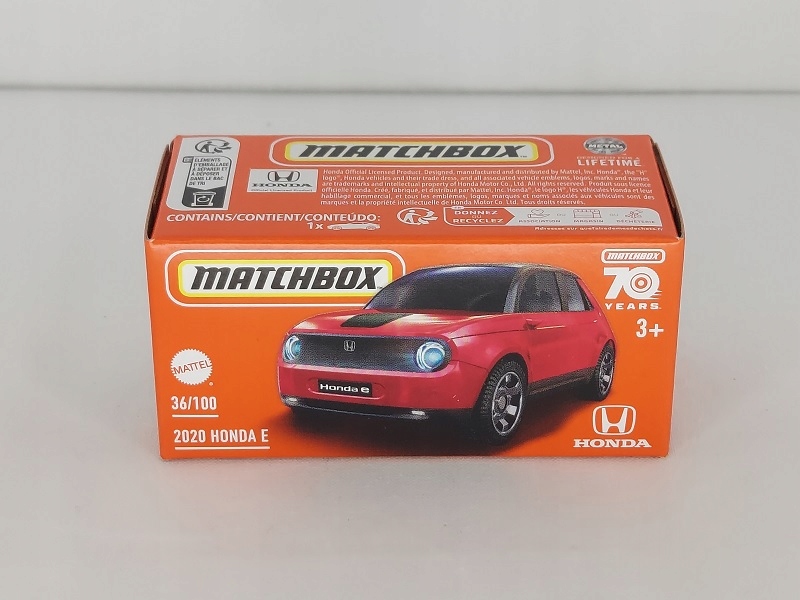 Matchbox 1:64 Power Grab Honda E 2020 red