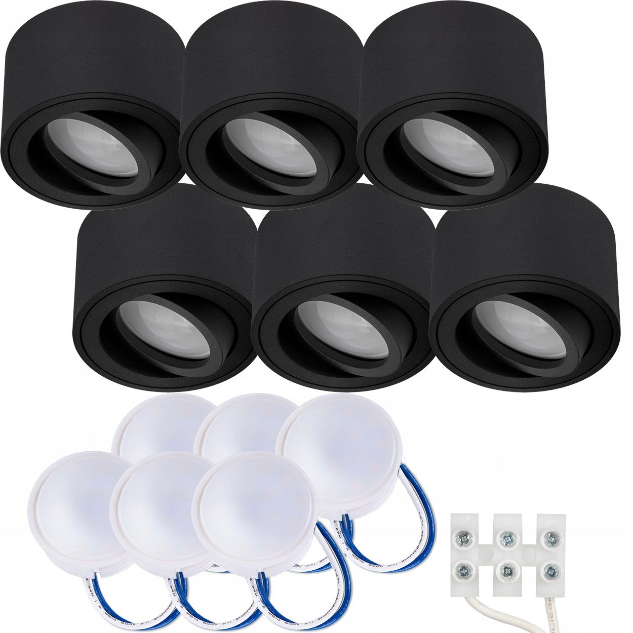 6x Oprawa Natynkowa HALOGENOWA TUBA LED + LED 5W