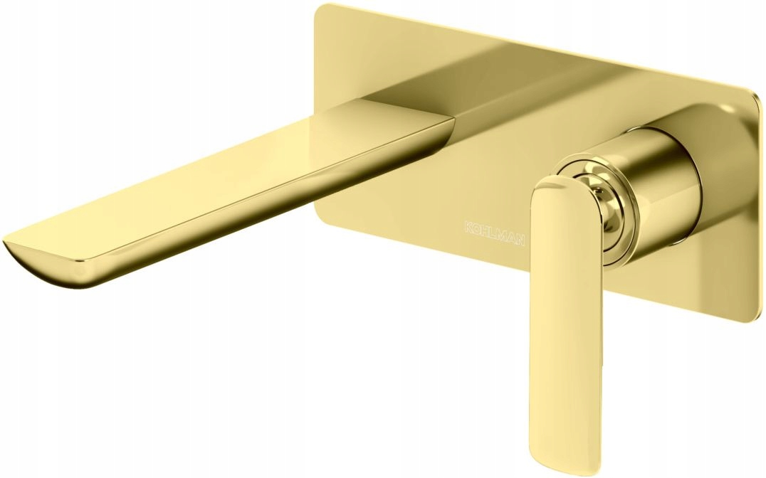 Bateria umywalkowa podtynkowa wylewka 20 cm złota