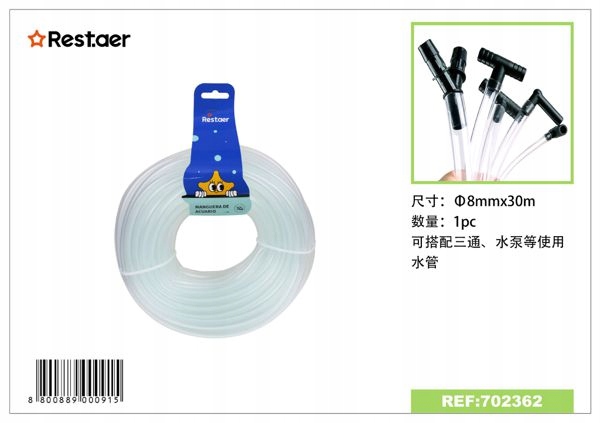 Průhledný akvarijní hadice 8 mm na 30 m