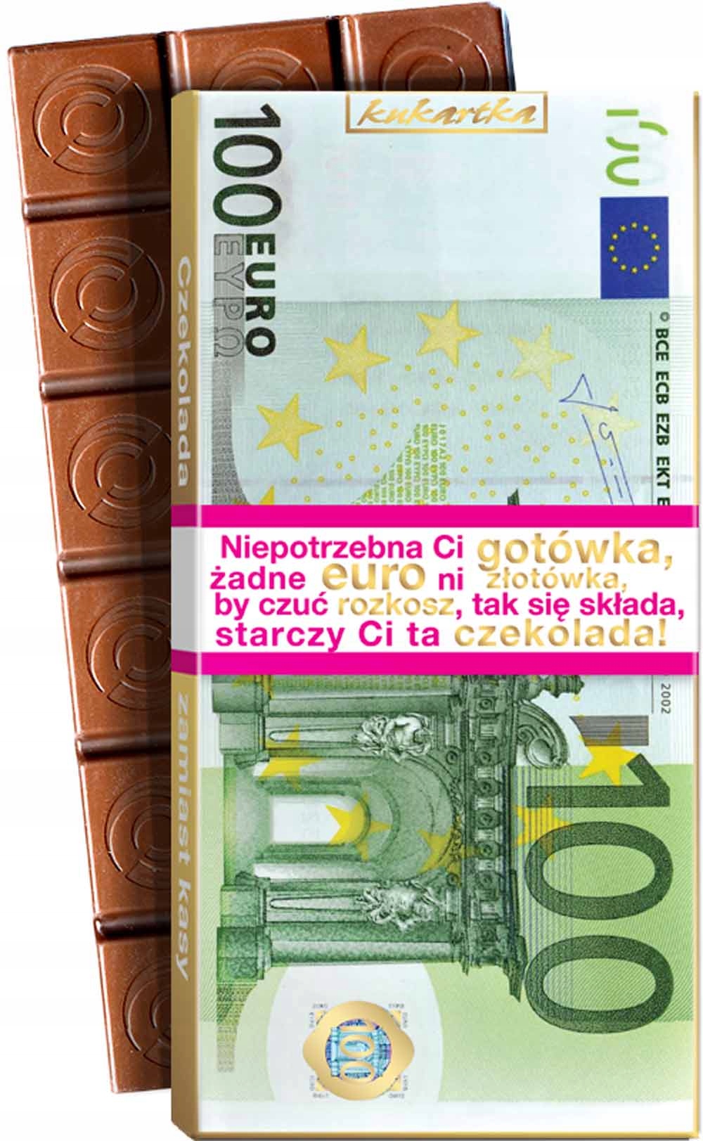 

Śmieszna czekolada 100 euro na 1-99 urodziny!