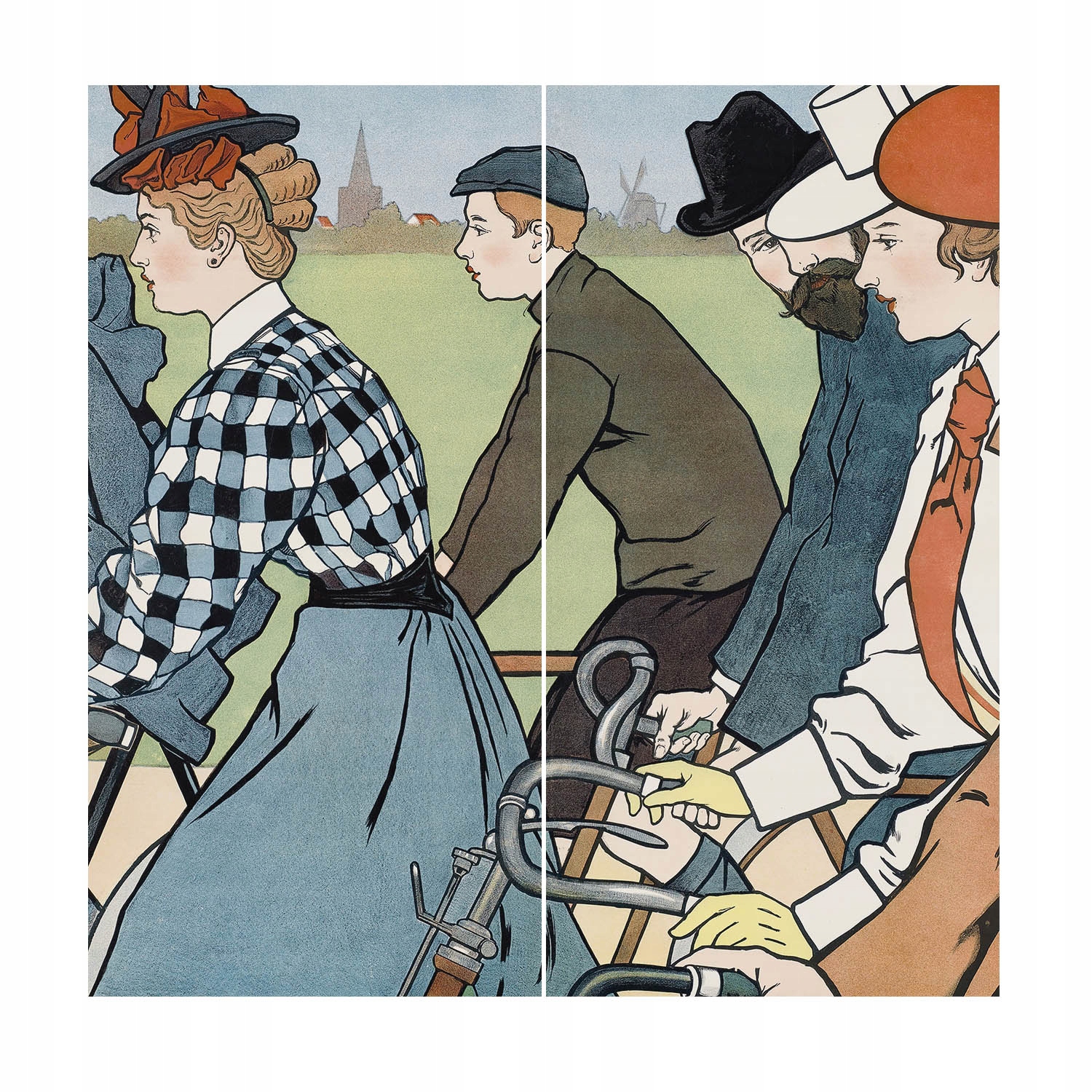 Dekoratívna fototapeta na vlies do obývačky Vintage cyklisti 250x250