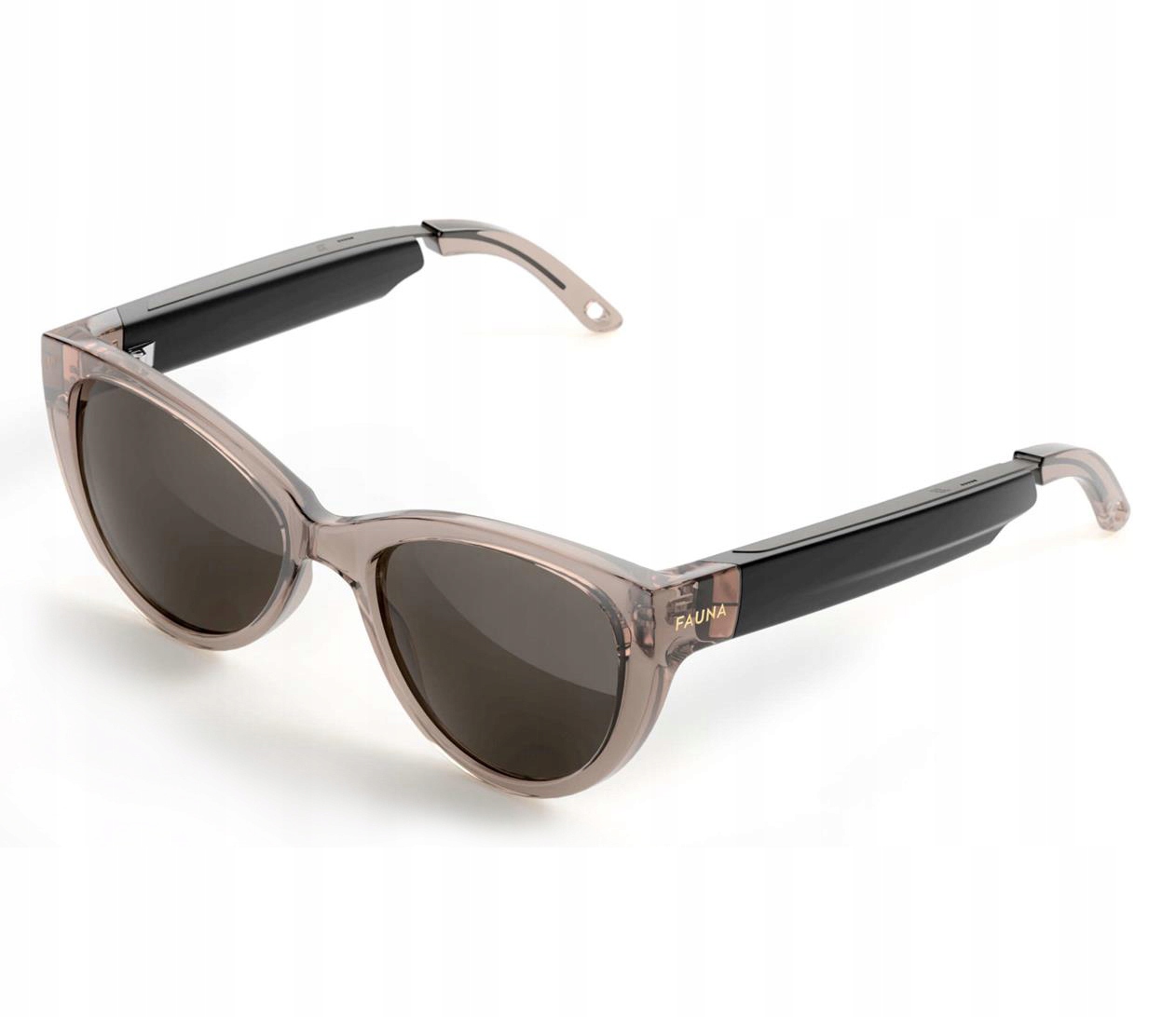 Fauna Fabula Crystal Brown Sluneční audio brýle ve stylu kočičí oko