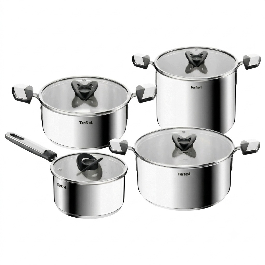 Zestaw garnków stalowych z pokrywką Tefal Emotion+18/20/22/24cm indukcja8el