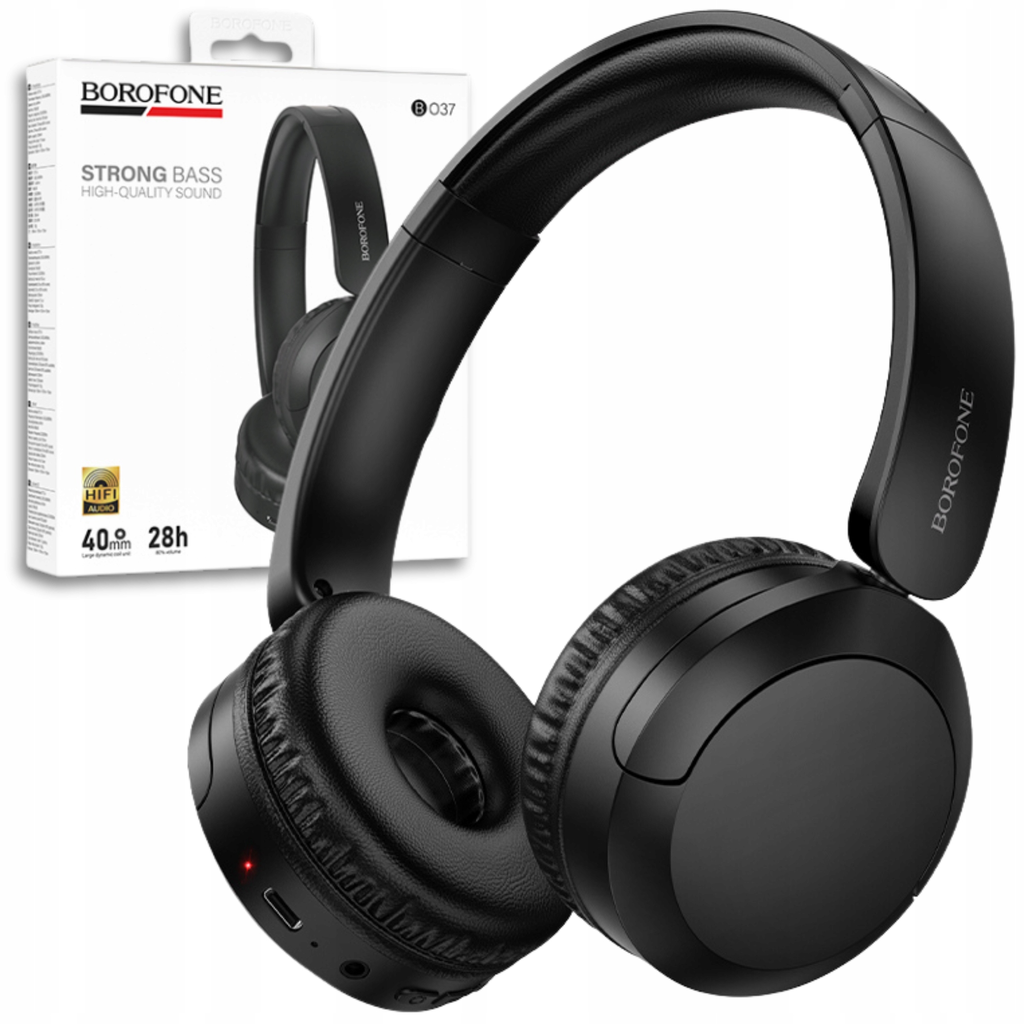 Słuchawki Bezprzewodowe Nauszne Mocne z Mikrofonem Bluetooth 5.4 Usb-c 28h