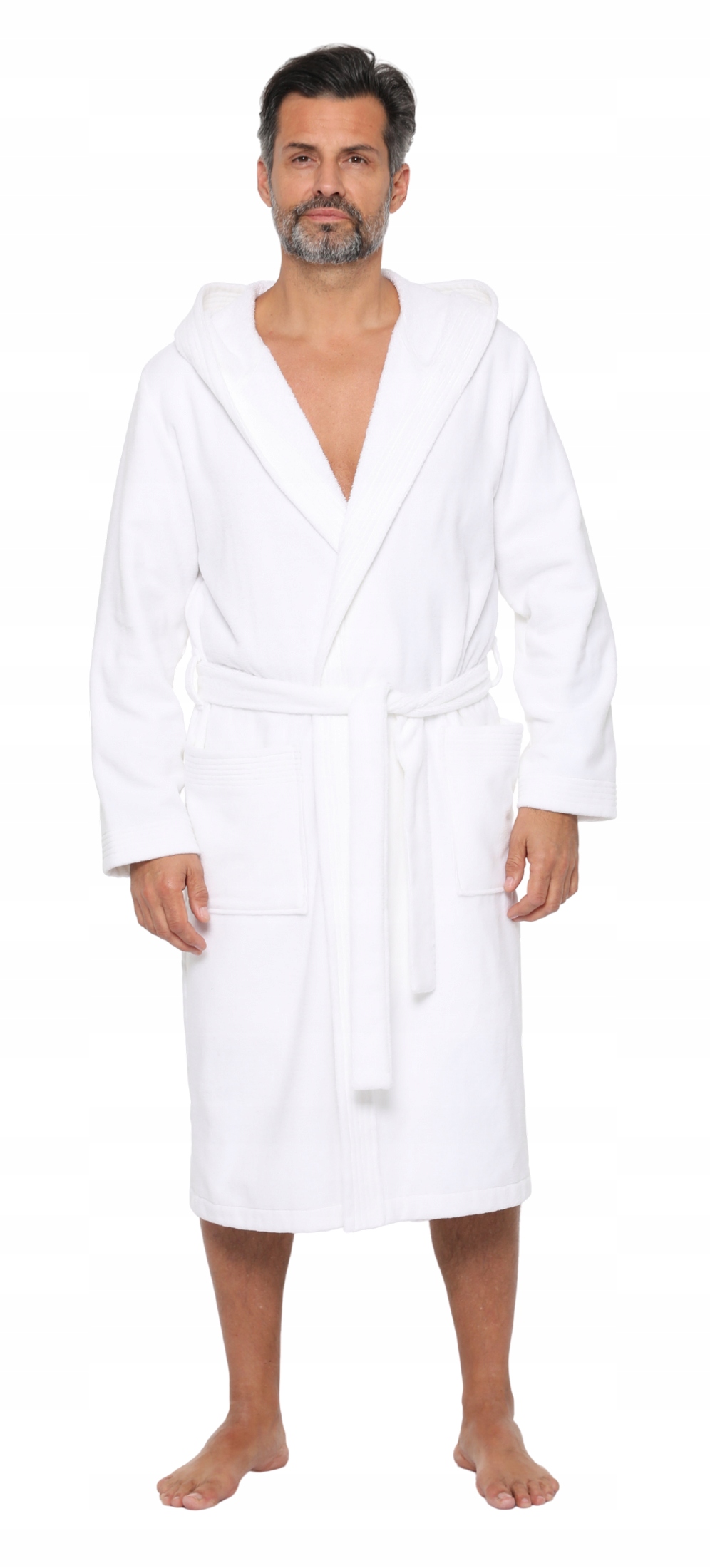 Pánský župan (koupací plášť) RE-855 Bílý M