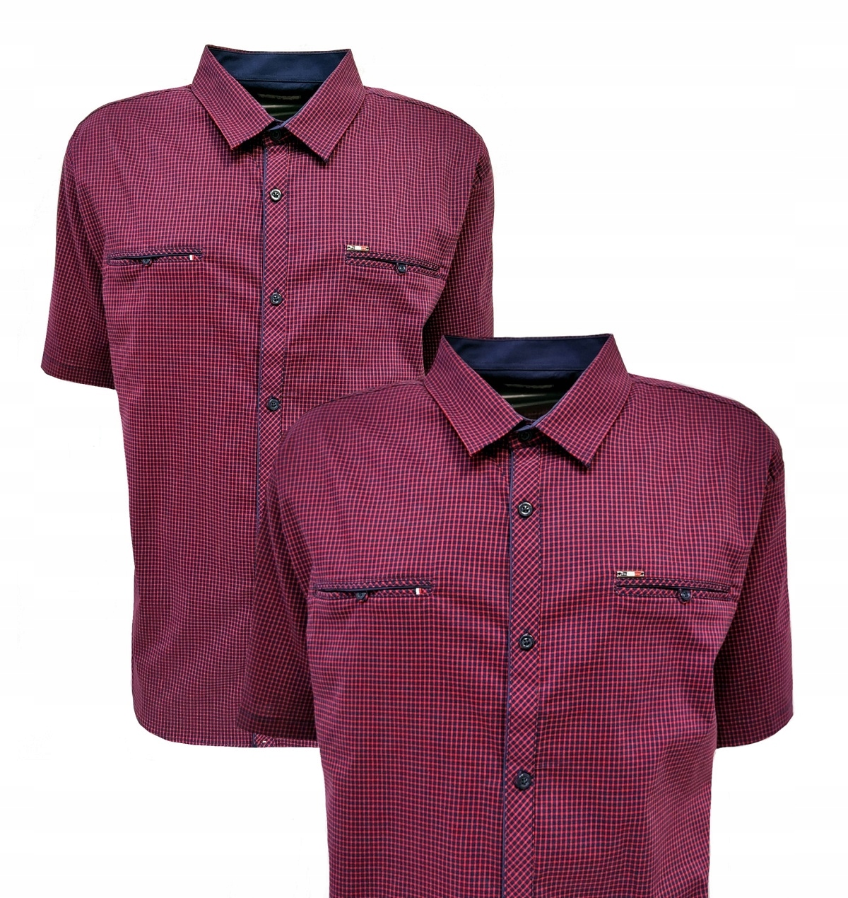 Pánská košile bavlna s kostkovaným vzorem bordó L Bagarda