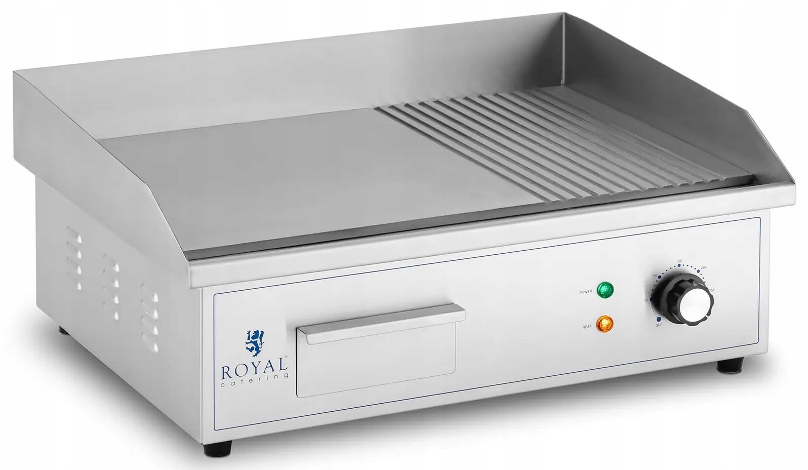 Grilovací deska 548x350 mm hladká a rýhovaná 3000 W Royal Catering RCPG42-M