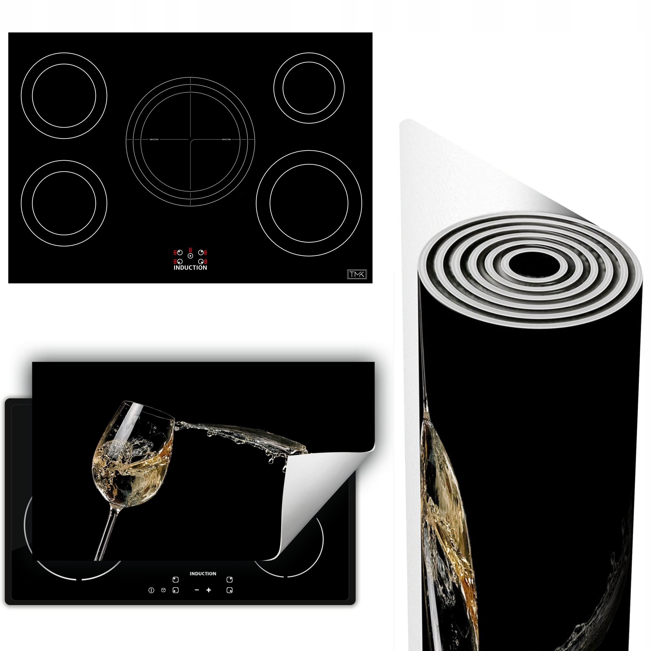 Vinylová Podložka Ochrana Kuchyňské Desky 90x52 černá víno