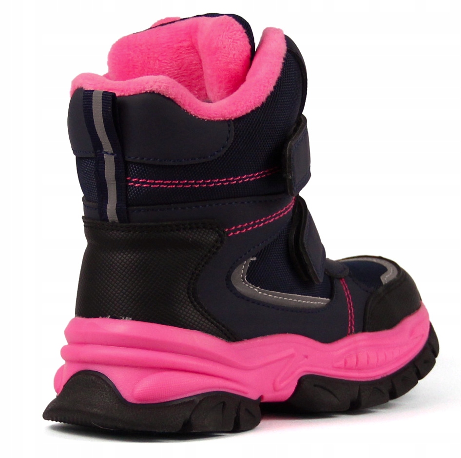 ŚNIEGOWCE DZIEWCZĘCE BUTY OCIEPLANE ZIMOWE WEŁNA FUTERKO RZEPY ODBLASKI 32 Materiał inny materiał