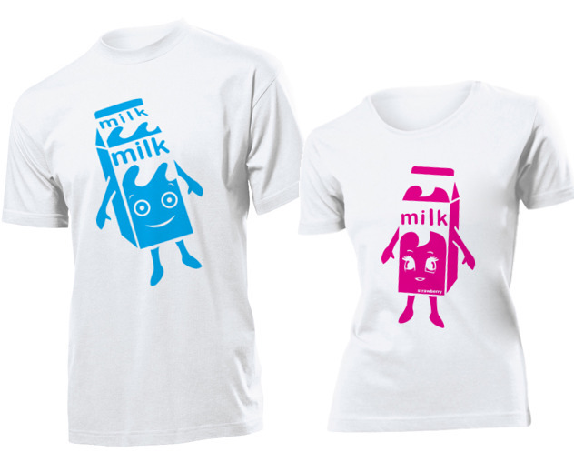 

Koszulki dla par Mleko W Kartonie Komplet XXL