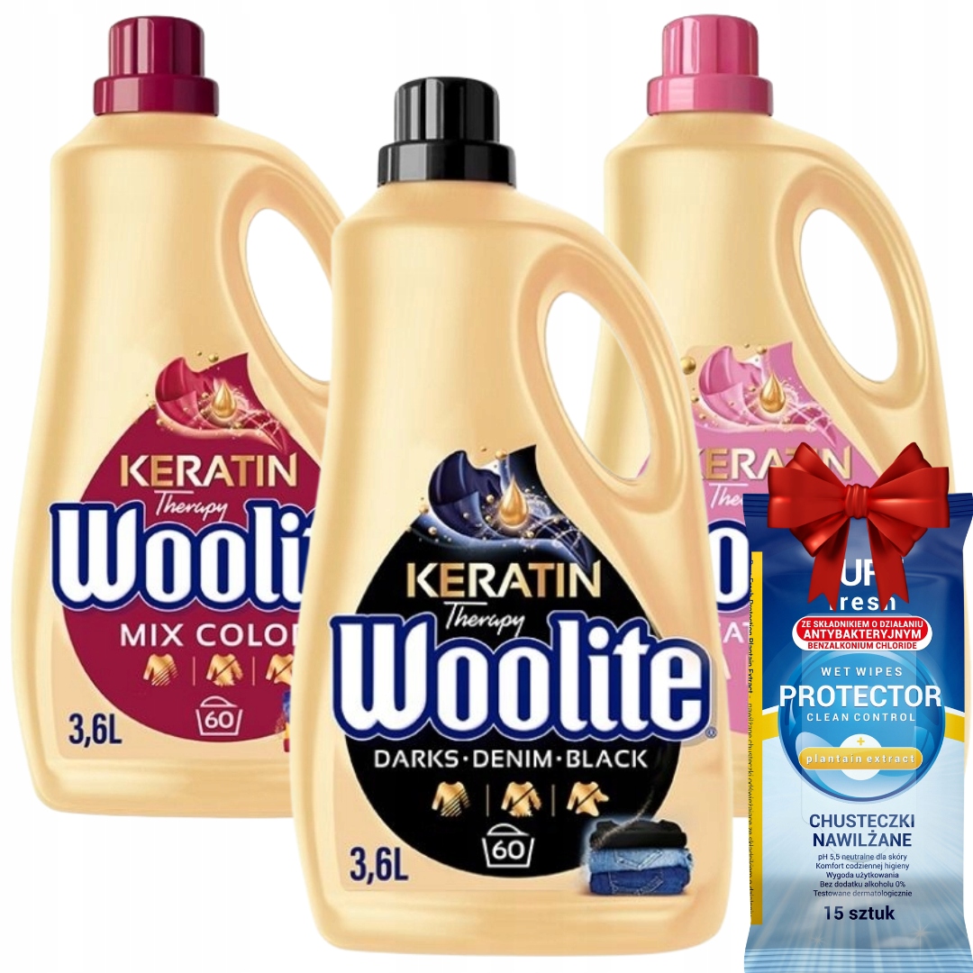 Woolite Delicate Dark Color Tekutý prací prostředek 3x3,6 l Dárek