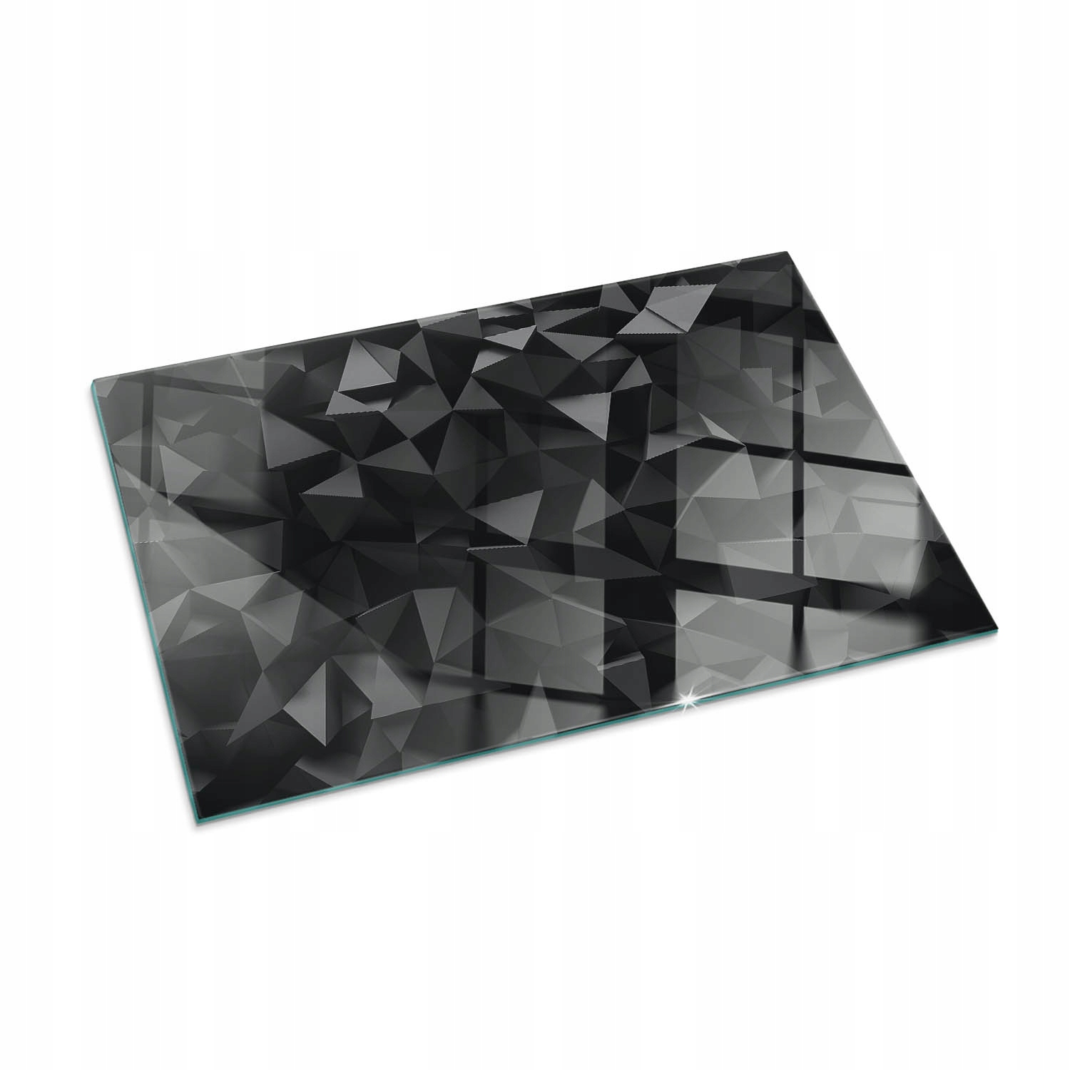 Sklenená doska s potlačou pod krbom 100 x 70 cm Trojrozmerná geometria