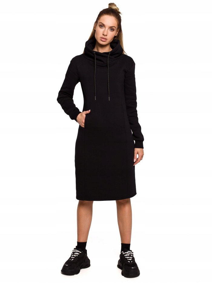 

Eu S M619 Sukienka z wysokim kołnierzem - czarna E