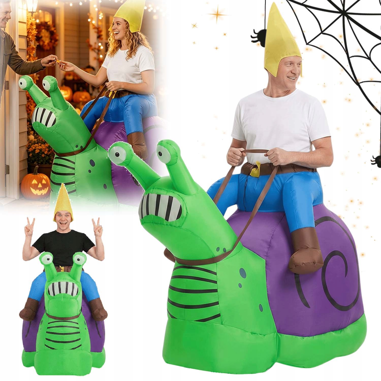 Nafukovací Kostým Hlemýžď Cosplay Halloween 150-190 CM S Ventilátorem