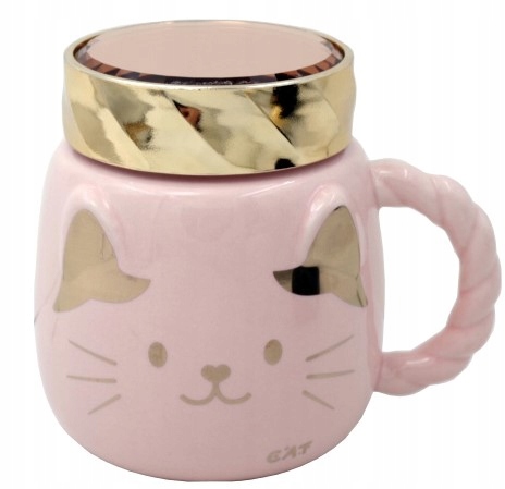 

Kubek Qd termiczny ceramika 400 ml Kot z Nakrętką