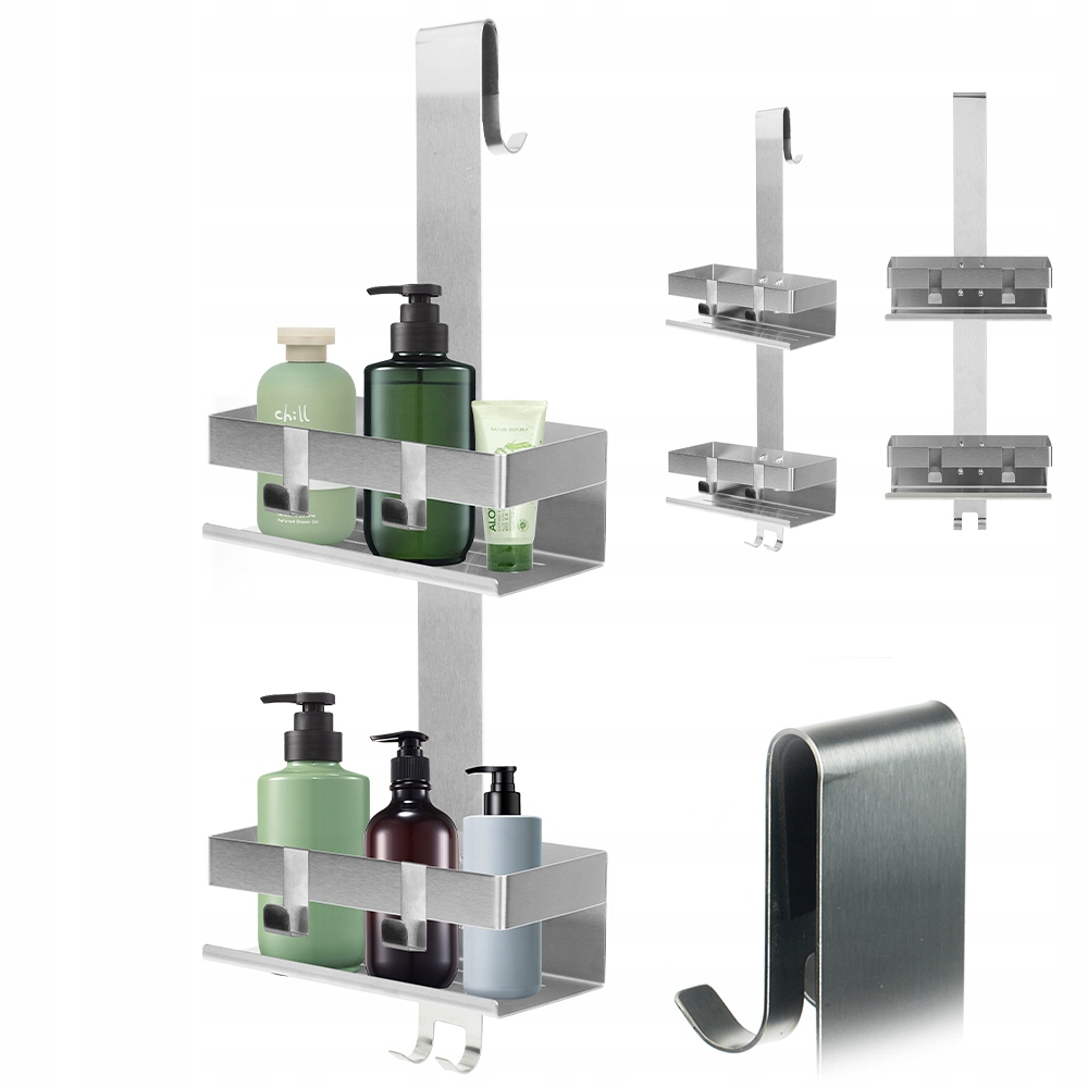 Koupelnový Věšák Na Dveře, Dvouvrstvý, Zesílený, Nerezová Ocel, Odolný