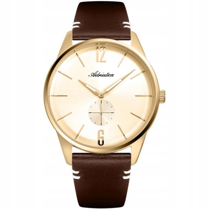 Pánské Hodinky Adriatica A8264.1251XLQ hnědý řemínek