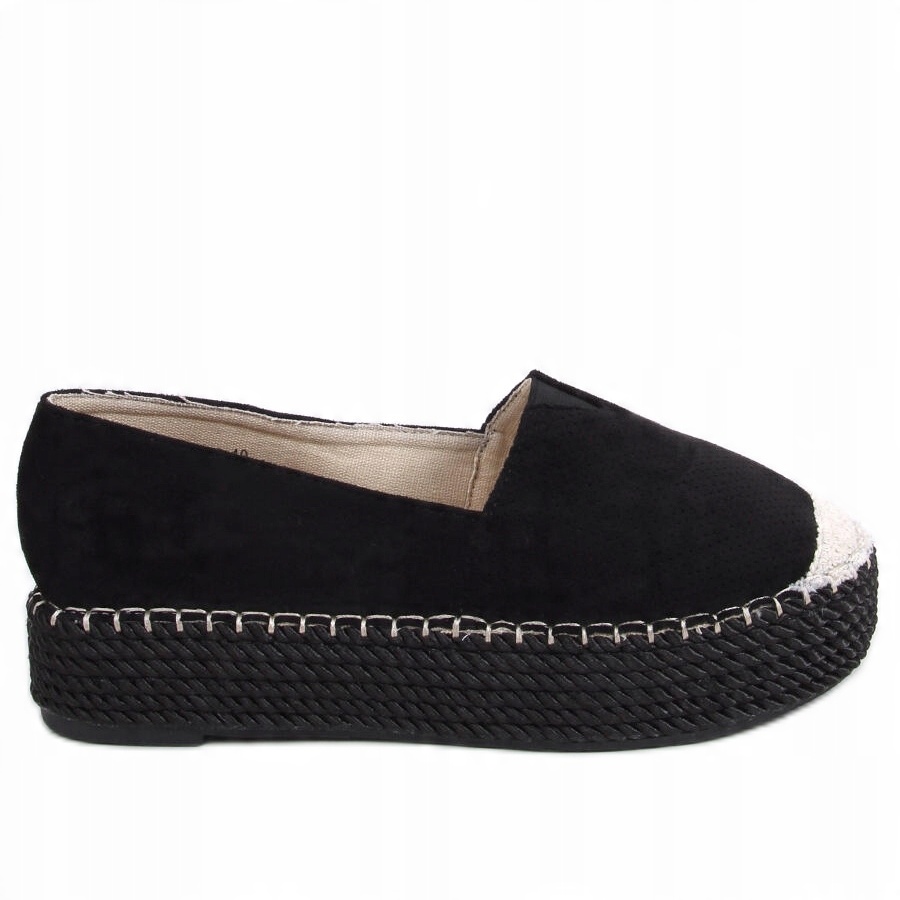 

Czarne Skóra ekologiczna Buty Espadryle r.41